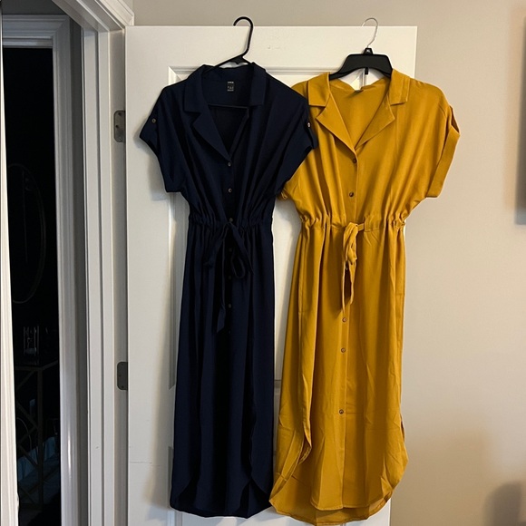 SHEIN Dresses & Skirts - SHEIN Navy and Mustard Midi Dresses
